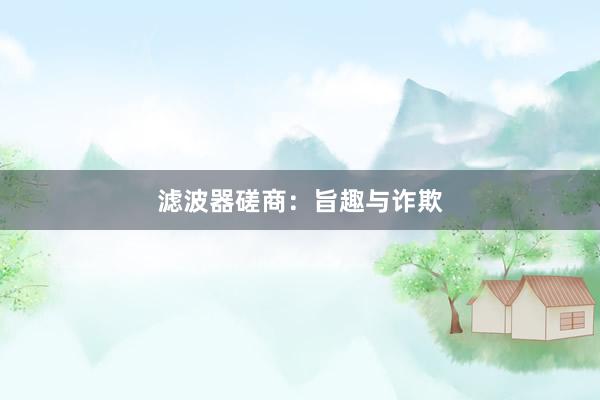滤波器磋商：旨趣与诈欺