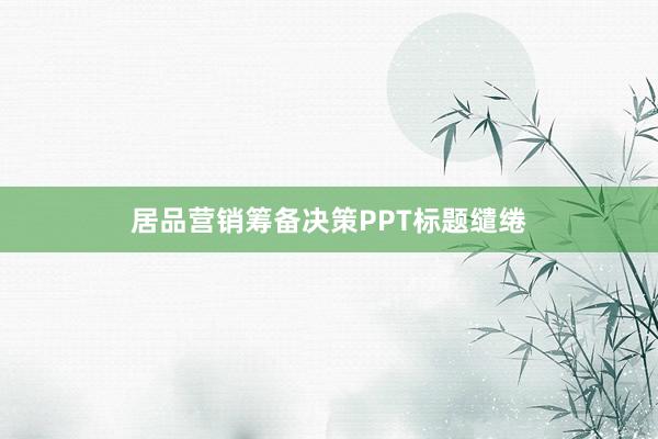 居品营销筹备决策PPT标题缱绻